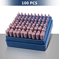 ueetek 100 unidades 3 mm vástago lija Dorn montado en lazos pulir Herramienta (Rosa)